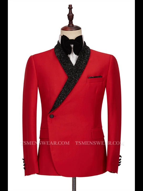 Orlando Red Shaw Lapel Fashion Slim Fit Men's Jacket