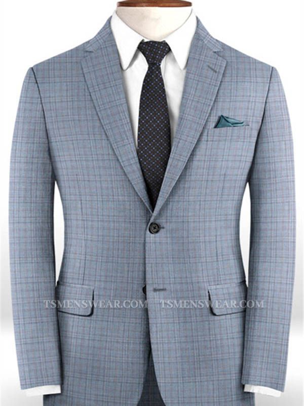 Slim Fit 2 Pieces Men's Business Suit | Best Groomsmen Men Wedding Plaid Suits