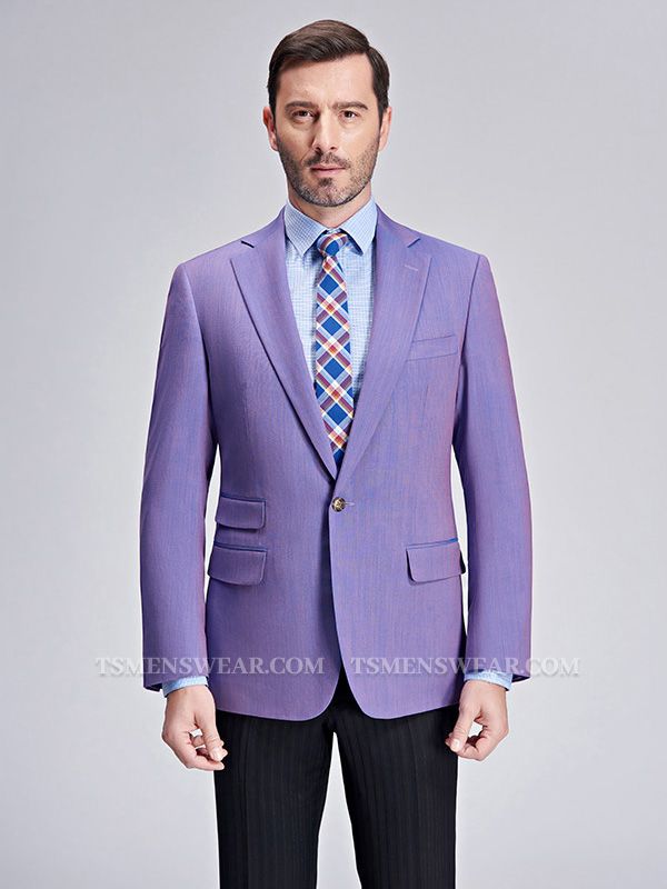 Violet Purple Tuxedo Jackets for Wedding | Three Flap Pockets New Blazer for Men