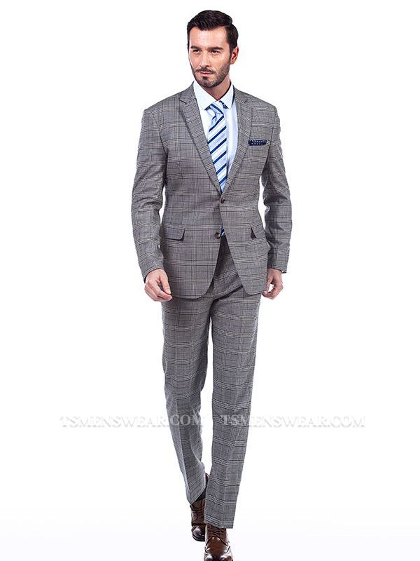 Dark Grey Checked Pattern New Arrival Formal Mens Suits for Business