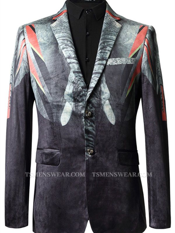 Carter Patterned Fashion Black Bespoke Blazer Jacket for Boy