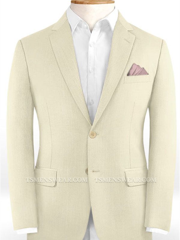 Cream Formal Mens Suits Wedding Tuxedos | Grooms Bride Men Blazers Outfits Sets