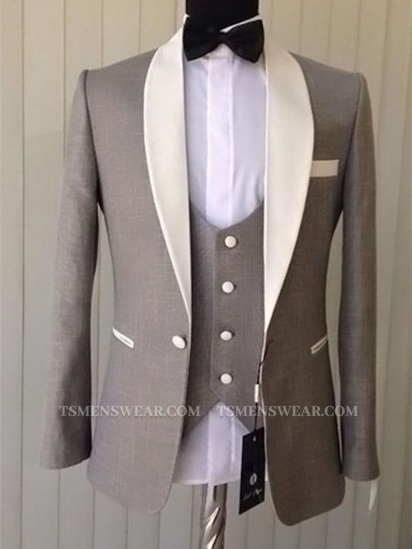 Brown Shawl Lapel 3 Pieces Tuxedo | Groom Wedding Men Dress Suits with One Button