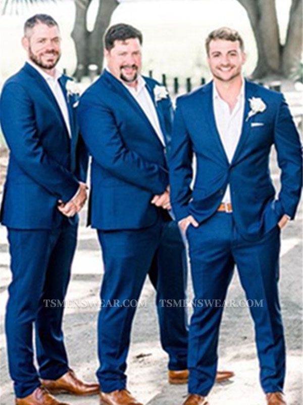 Austin Dark Blue Notched Lapel Men Suit for Groomsmen