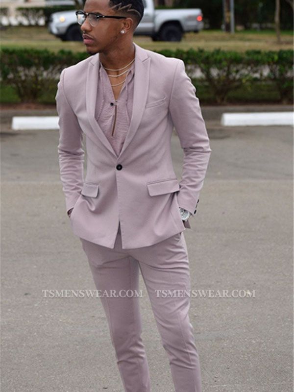 Pink Slim Fit Prom Party Suit | One Button Fashion Men Suit