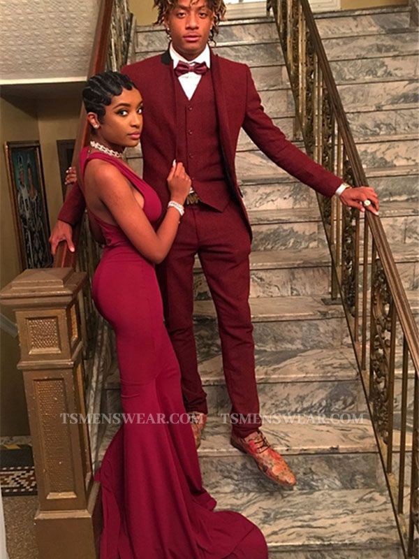 Handsome Red Suit for Prom | Three Pieces Slim Fit Men Suit Online