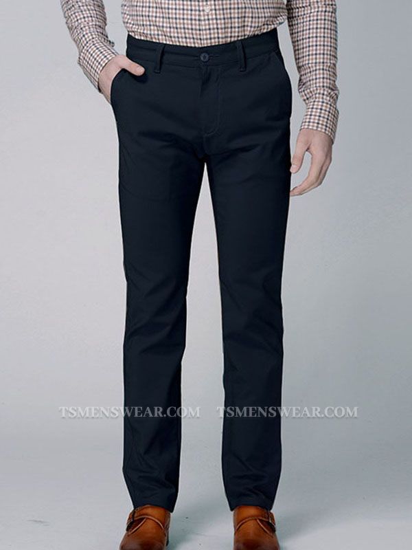 Dark Navy Cotton Pants Business Trousers for Men