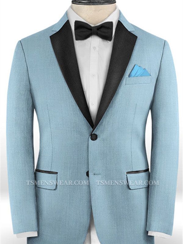 Blue Wedding Groomsmen Tuxedos | Gentle Prom Men Suits with 2 Pieces