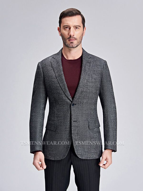 Classic Grey Blazer for Men Formal Business Jacket for Casual