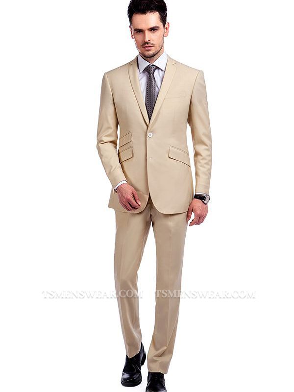 Rowan Solid Khaki Modern Leisure Suits for Men