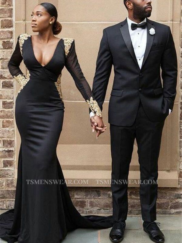 Gavin Black Slim Fit Two Piece Mens Suit for Prom
