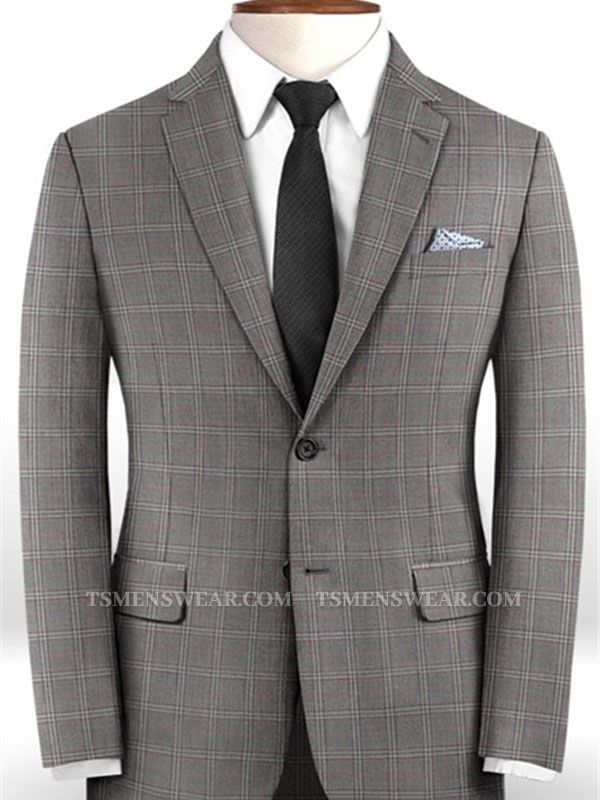 2 Piece Plaid Slim Fit Prom Suits | Brand Designer Business Suits Tuxedo