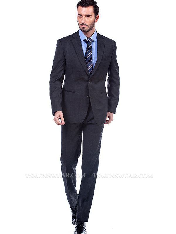 Advanced Dark Grey Notch Lapel Mens Bespoke Suits