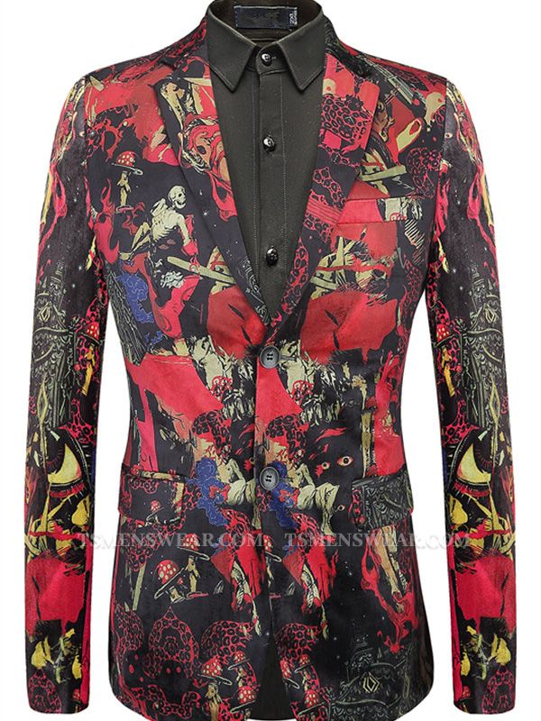 Landon Red Fashion Patterned Blazer for Men