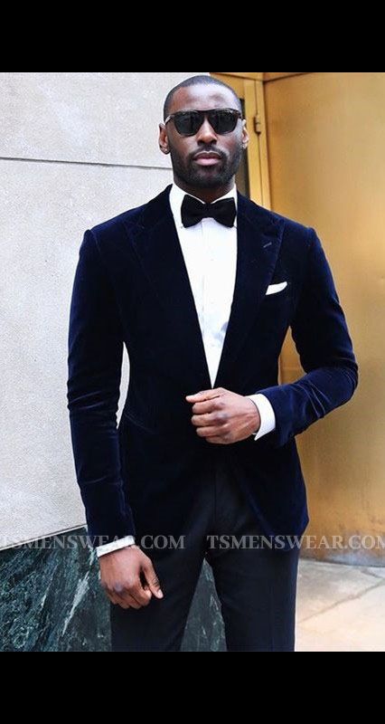 Tanner Velvet Peaked Lapel Slim Fit Prom Men Suits