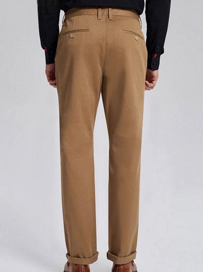 Daily Made-to-Order Khaki Cotton Business Pants for Men_3