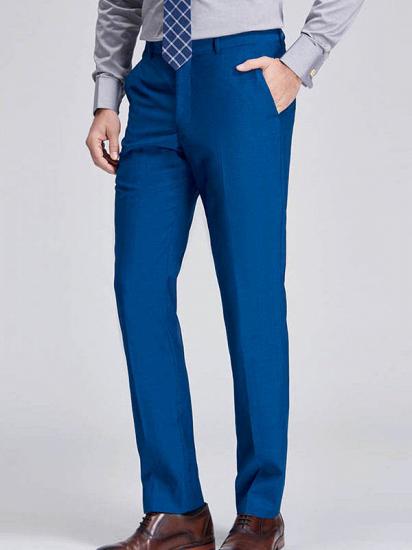 Bright Solid Blue Premium Mens Suits Sale | Peak Lapel Flap Pocket Suits for Men_6