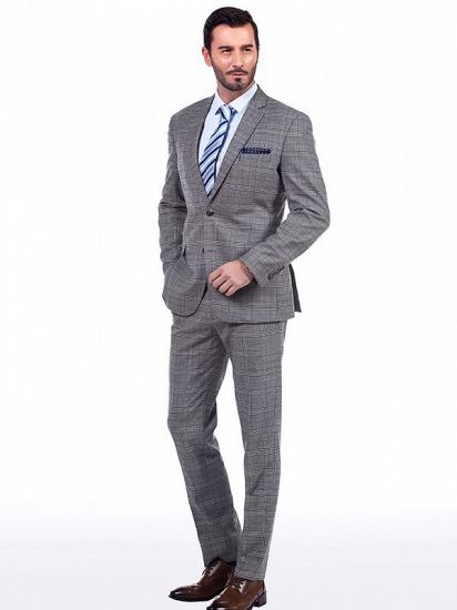 Dark Grey Checked Pattern New Arrival Formal Mens Suits for Business_2