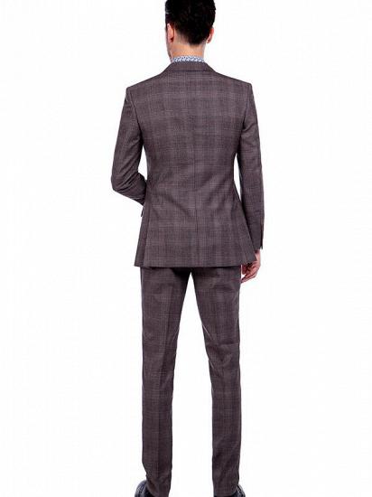 Stylish Grey Check Pattern Mens Suits | Flap Pocket Notch Lapel Suits for Formal_3