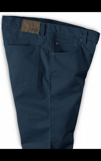 Navy Blue Male Business Pants with Zipper Fly_3