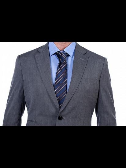 Notch Lapel Two Piece Dark Grey Mens Suits with Three Flap Pockets_4