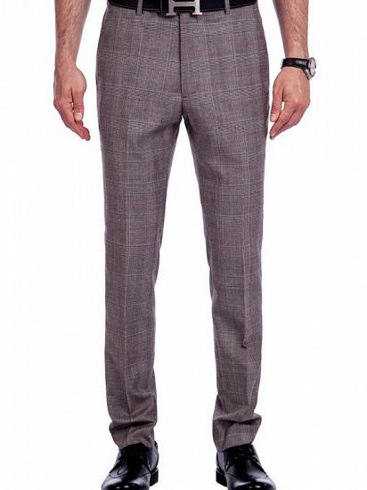 Stylish Grey Check Pattern Mens Suits | Flap Pocket Notch Lapel Suits for Formal_7