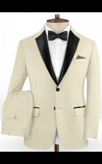 Light Champagne Two Business Formal Tuxedo | Slim Fit Bespoke Men Suits_2