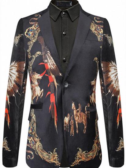 Evan Black Slim Fit Pattern Fashion Blazer Jacket for Men_1