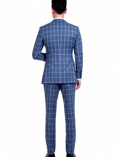 Light-colored Plaid Blue Fashionable Mens Suits for Formal_3