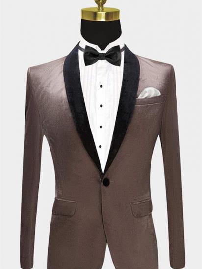 Grey Velvet Blazer Jacket for Prom | Slim Fit Casual Blazer for Men_1