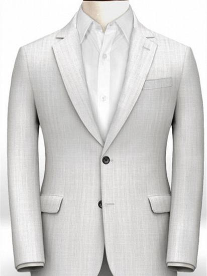 Summer White Linen 2 Piece Men Suits | Groom Wedding Tuxedo Bridegroom Outfit Casual_1