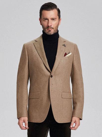 Classic Khaki Mens Daily Blazer Jacket for Suit_1