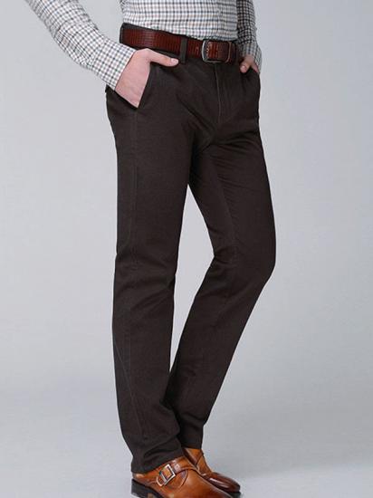 Raul Chocolate Cotton Classic Straight Business Pants_2