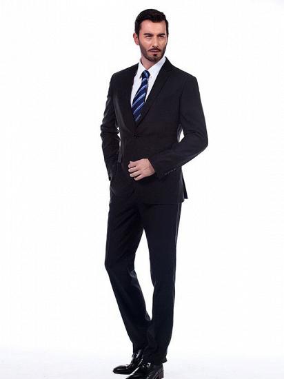 Derrick Classic Notch Lapel Black Mens Formal Suits_2