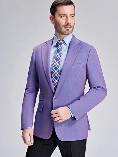Violet Purple Tuxedo Jackets for Wedding | Three Flap Pockets New Blazer for Men_2