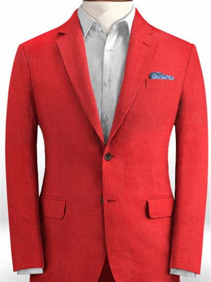 Red Wedding Groom Men Suits | 2 Pieces Jackt Pants Vest Tuxedo with Notched Lapel