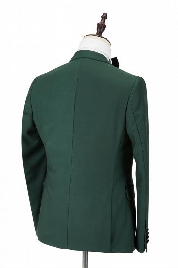 Black Peak Lapel Dark Green Men's Wedding Suit | Velvet Banding Edge Formal Suit_2