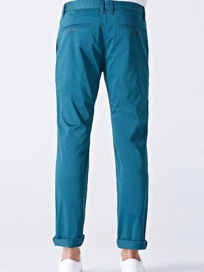 Casual Blue Cotton Solid Daily Mens Ninth Pants_2