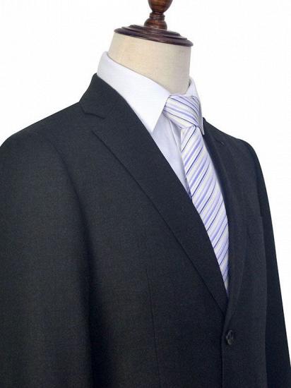 Gentle Black Tweed Notch Lapel Two Buttons Mens Suits for Formal_5