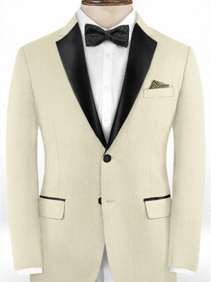 Light Champagne Two Business Formal Tuxedo | Slim Fit Bespoke Men Suits_1