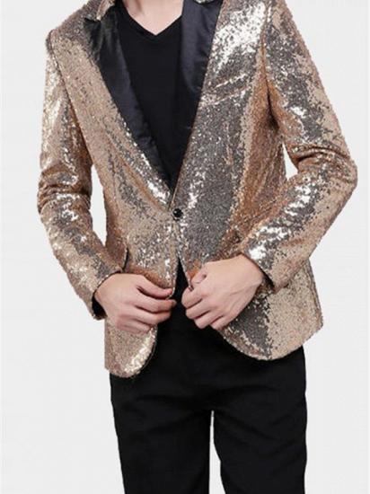 Sparkly Gold Sequin Tuxedo Blazer | Men Suits for Prom_2