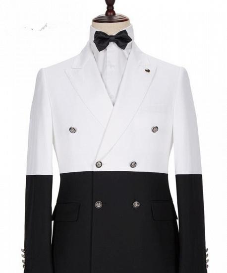 Jorge Simple White and Black Double Breasted Men Suits Online_1