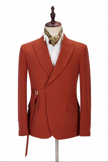 Giovanni Newest Peaked Lapel Slim Fit Orange Men Suits for Casual_1