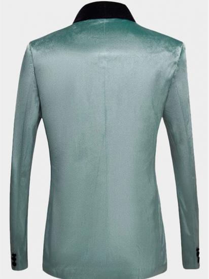 Turquoise Velvet Tuxedo Jacket | Scott One Button Prom Blazer_2