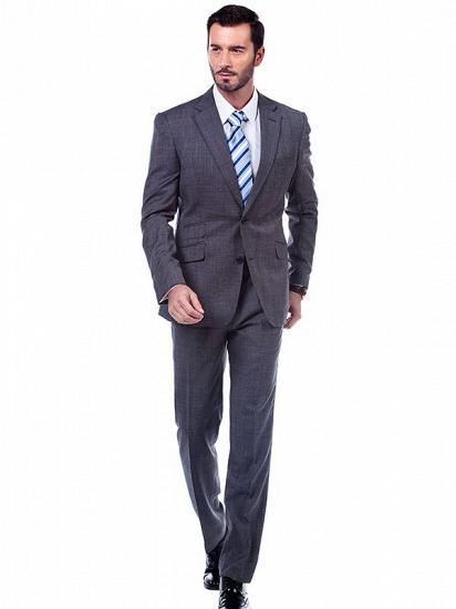 New Coming Dark Grey Plaid Slim Fit Suits for Men_1