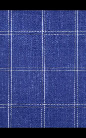 Ocean Blue Grid Linen Men Suits | Notch Lapel Slim Fit Tuxedo_4