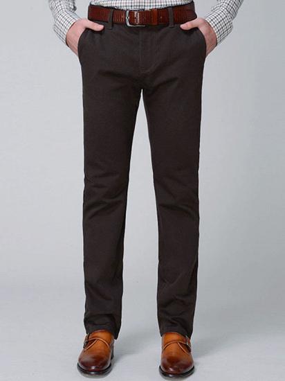 Raul Chocolate Cotton Classic Straight Business Pants_1