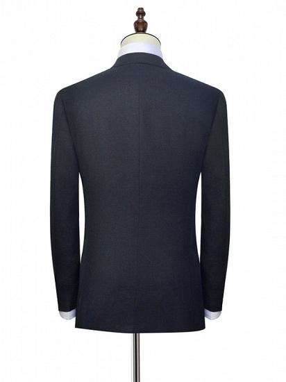 Gentle Black Tweed Notch Lapel Two Buttons Mens Suits for Formal_2