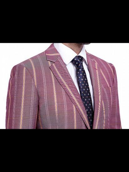 Modern Check Patten Red Purple Mens Suits_5