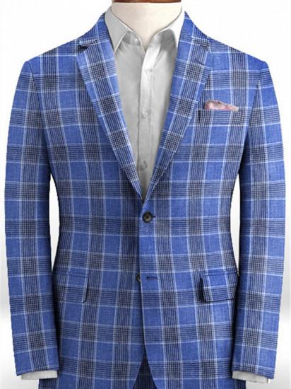 Newes Plaid Formal Tuxedo for Men | Linen Business Men Suits_1